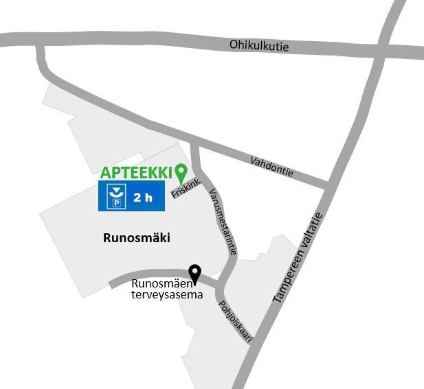 Runosmäen apteekin sijainti